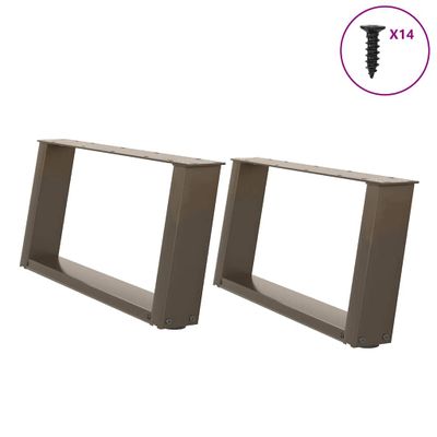 vidaXL Nohy konferenčného stolíka v tvare U, 2 ks, prírodná oceľ, 70 x (30-31) cm, oceľ