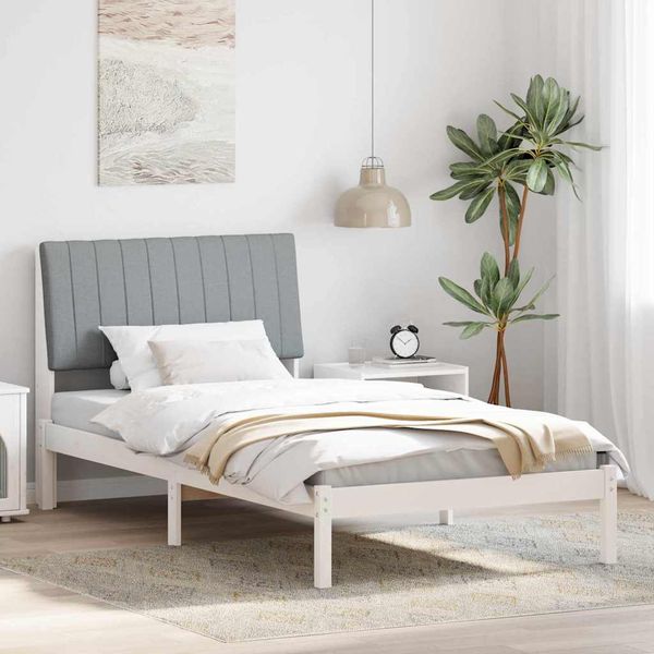 vidaXL Rám postele Biela 100 x 200 cm Masívne borovicové drevo