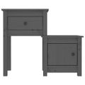 vidaXL Nočné stolíky 2 ks sivé 79,5x38x65,5 cm masívna borovica