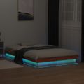 vidaXL LED posteľný rám voskovo hnedý 135x190 cm masívna borovica