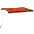 vidaXL Automatická markíza s LED a senzorom vetra 300x250 cm oranžová/hnedá