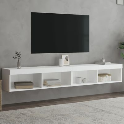 vidaXL TV skrinky s LED svetlami 2 ks biele 100x30x30 cm