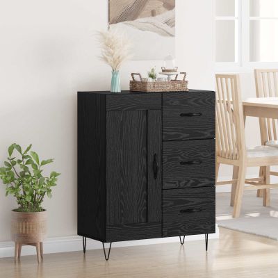 vidaXL Servírovacia skriňa so zásuvkou Čierny Dub 69,5 x 34 x 90 cm