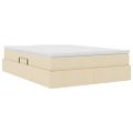 vidaXL Postel s úložným prostorem a matrací Krémová 140 x 190 cm