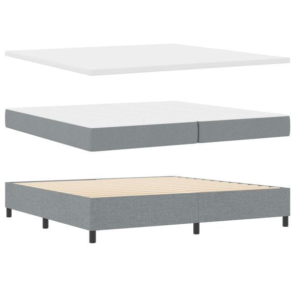 vidaXL Posteľ s pružinovým rámom Svetlosivá 200 x 200 cm látka