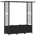 vidaXL Vyvýšený záhon s mriežkou a strechou Čierna 162,5 x 40 x 136 cm