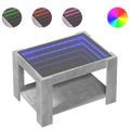 vidaXL Konferenčný stolík s LED betónový 73x53x45cm kompozitné drevo