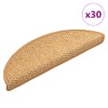 vidaXL Schodové rohože samolepiace sisalové 30 ks 56x17x3 cm sisal