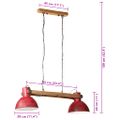 vidaXL Závesná lampa 25 W šmuhovaná červená 85x28x109 cm E27
