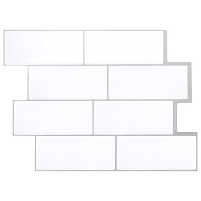 vidaXL Subway dlažba 10 pcs Biela šedá 29 x 21 cm Polyuretán a PET