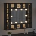 vidaXL Zrkadlová skrinka Čierny dub 91 x 15 x 76,5 cm Kompozitné drevo