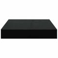 vidaXL Plávajúce nástenné police 2ks, lesklé čierne 23x23,5x3,8cm, MDF