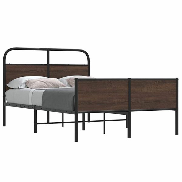 vidaXL Posteľný rám bez matraca 120x200 cm hnedý dub kompozitné drevo