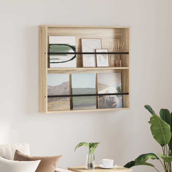 vidaXL Regál na časopisy Sonoma dub 80 x 12 x 70 cm Kompozitné drevo