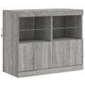 vidaXL Komoda s LED svetlami sivá sonoma 202x37x67 cm