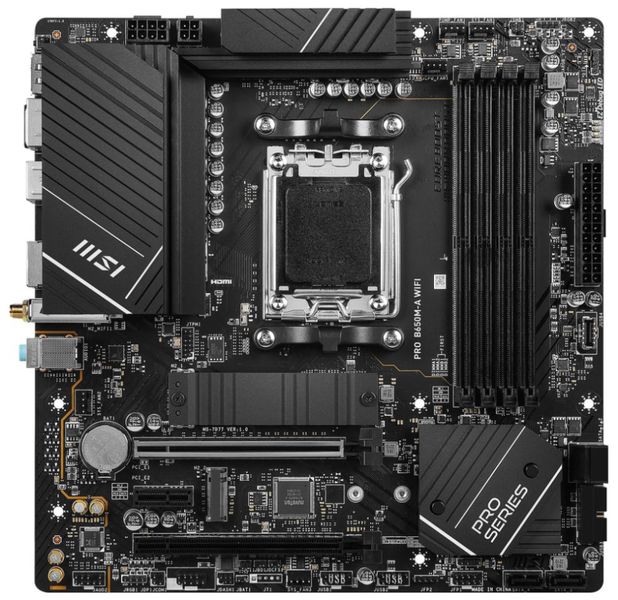 OPRAVENÉ - MSI PRO B650M-A WIFI / AMD B650 / AM5 / 4x DDR5 / 2x M.2 / HDMI / DP / WiFi / mATX Základná doska, AMD B650, AM5, 4× DDR5 DIMM (max. 192GB), 2× M.2, HDMI, DisplayPort, Wi-Fi, mATX - OPRAVENÉ