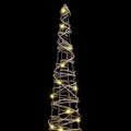vidaXL Vianočný stromček 3 ks 90 LED Teplá biela 20 x 20 x 80 cm Ratan