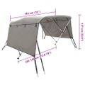 vidaXL Strieška Bimini s 3 oblúkmi a stenami 183x(185-198)x137 cm