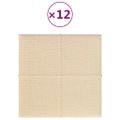 vidaXL Nástenné panely 12 ks krémové 30x30 cm látkové 1,08 m²