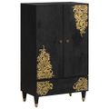 vidaXL Highboard Čierna 60 x 33 x 100 cm Masívne mango drevo