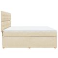 vidaXL Posteľný rám boxspring s matracom krémový 180x200 cm látka