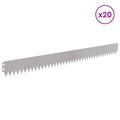 vidaXL Obrubník trávnika 20 ks 103 x 10 cm Oceľ Strieborná