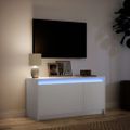 vidaXL TV stolík s LED biely 100x34x50 cm kompozitné drevo