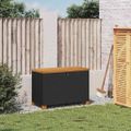 vidaXL Záhradný úložný box čierny 80x40x48 cm polyratan akáciové drevo
