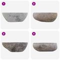 vidaXL Umývadlo Oválny Sivá (32-37) x (27-30) x 12 cm Ríčne kamene