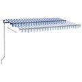 vidaXL Manuálne zaťahovacia markíza 400x300 cm modro-biela