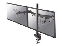 Montážna sada - plný pohyb - pre 2 LCD displeje - oceľ - čierna - veľkosť obrazovky: 10"-32" - upevnenie svorkou, priechodka, upevniteľné na stôl