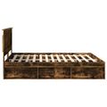 vidaXL Rám postele Dymová dub 200 x 200 cm Masívne borovicové drevo