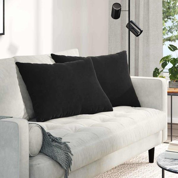 vidaXL Vankúše na pohovku 2 pcs Čierna 70 x 50 cm Kordúrová tkanina
