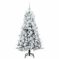 vidaXL Umelý Sklápací Vianočný Stromček Biela 150 cm PE a PVC