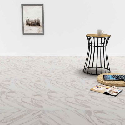 vidaXL Podlahové dosky 5,11 m² 55 pcs PVC Biely mramor
