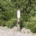 vidaXL Stĺpikové svietidlo so zásuvkou 50 cm nehrdzavejúca oceľ IP44