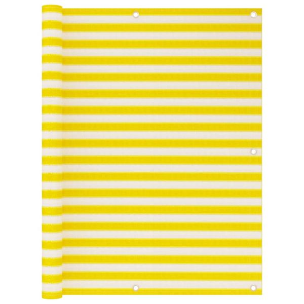 vidaXL Balkónová markíza žlto-biela 120x500 cm HDPE