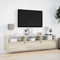 vidaXL TV nástenná skrinka s LED svetlami dub sonoma 180x31x45 cm