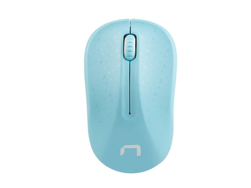 Natec optická myš TOUCAN/1600 DPI/Cestovná/Optická/1 600 DPI/Bezdrôtová USB/Biela-modrá