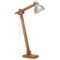 vidaXL Stojanová lampa strieborná masívne mangovníkové drevo E27
