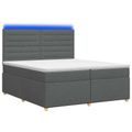 vidaXL Posteľ boxspring s matracom Tmavosivá 200 x 200 cm Látka