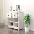 vidaXL Komoda biela 70x35x80 cm borovicový masív