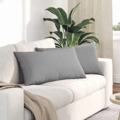 vidaXL Vankúše na pohovku 2 pcs Oblá šedá 80 x 40 cm látka