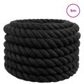 vidaXL Bavlnený povraz 36 mm 5 m Čierna 100% bavlna