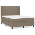 vidaXL Boxspring posteľ s matracom sivohnedý 140x190 cm látka