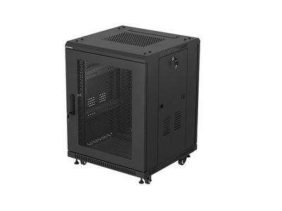 Inštalačný rozvadeč 19'' 15U 600X600 čierne perforované dvere lanberg (ploché balenie)