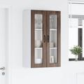 vidaXL Nástenný sklenený kabinet PORTO Hnedý dub 60 x 31 x 100 cm