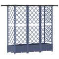 vidaXL Vyvýšený záhon s mriežkou a strechou Sivá 164 x 40 x 121 cm PP