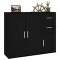 vidaXL Komoda čierna 91x29,5x75 cm spracované drevo