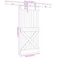 vidaXL Posuvné dvere NARVIK Prírodná a čierna 95 x 210 cm (213,5 cm)